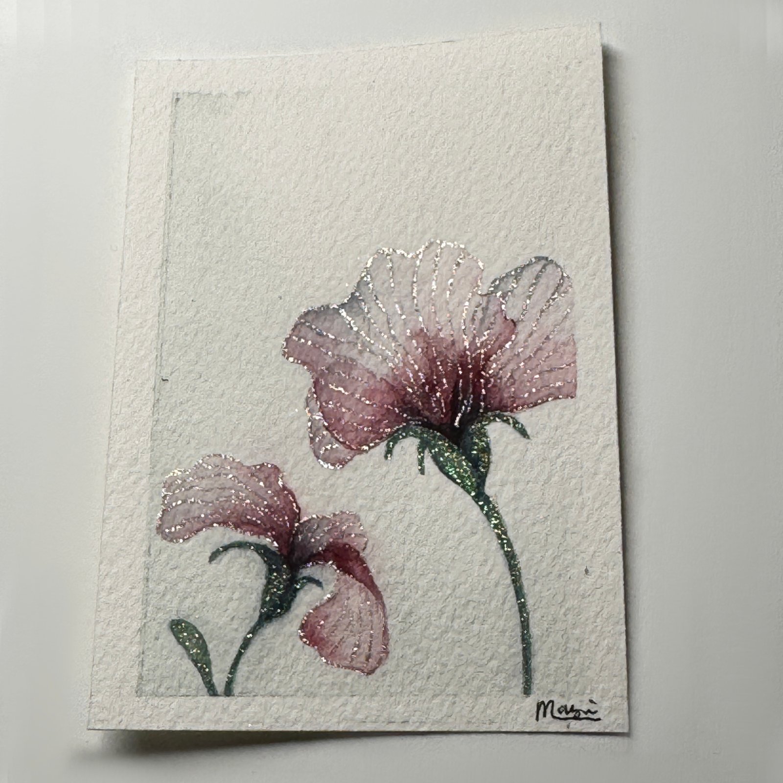 Miniature Painting | Red Flower - Image 2