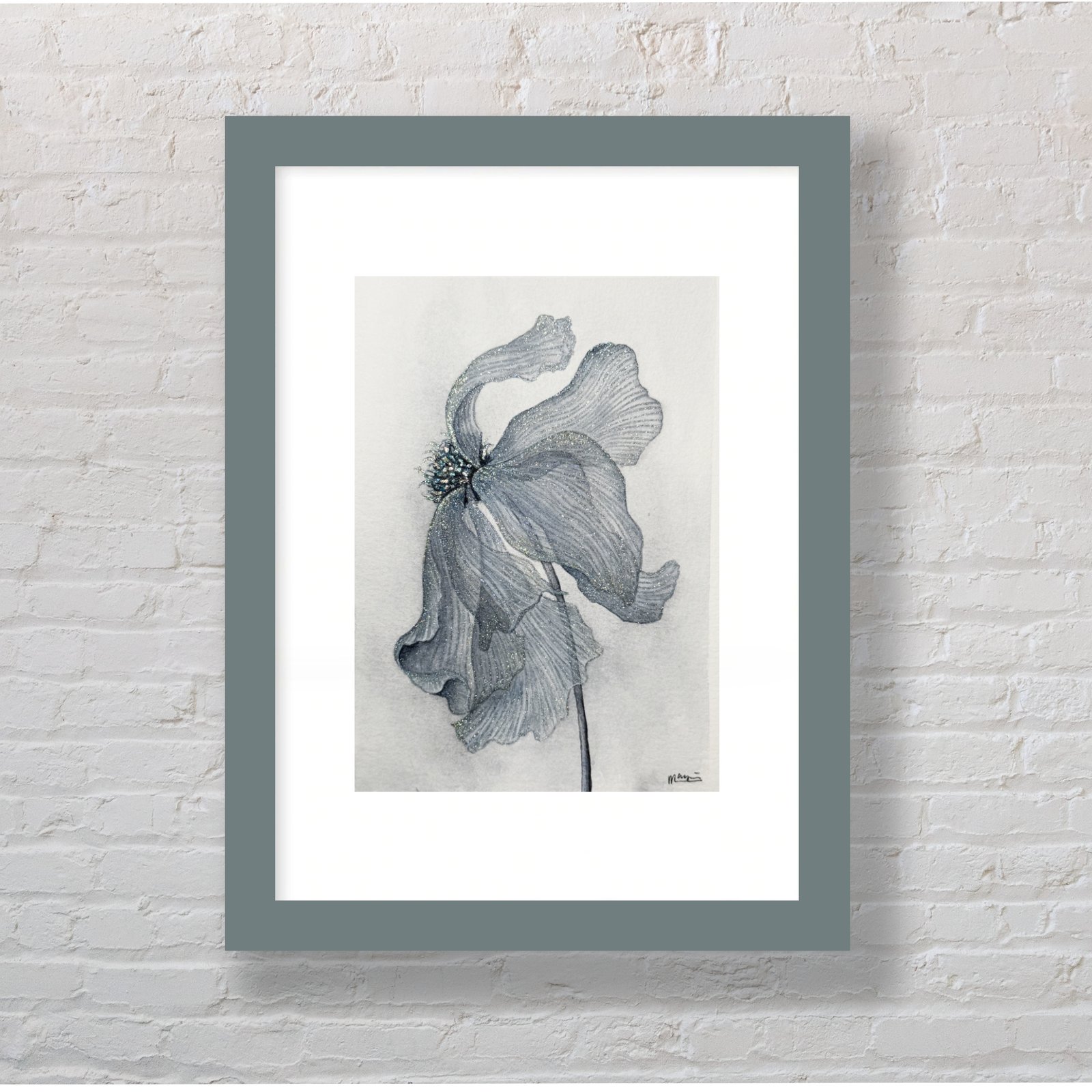 Blue & Silver Flower - Image 2